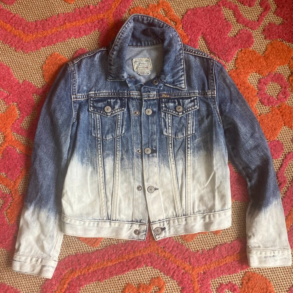 POLO Ralph Lauren Size 6x Dip Dye/Ombre Denim Jacket